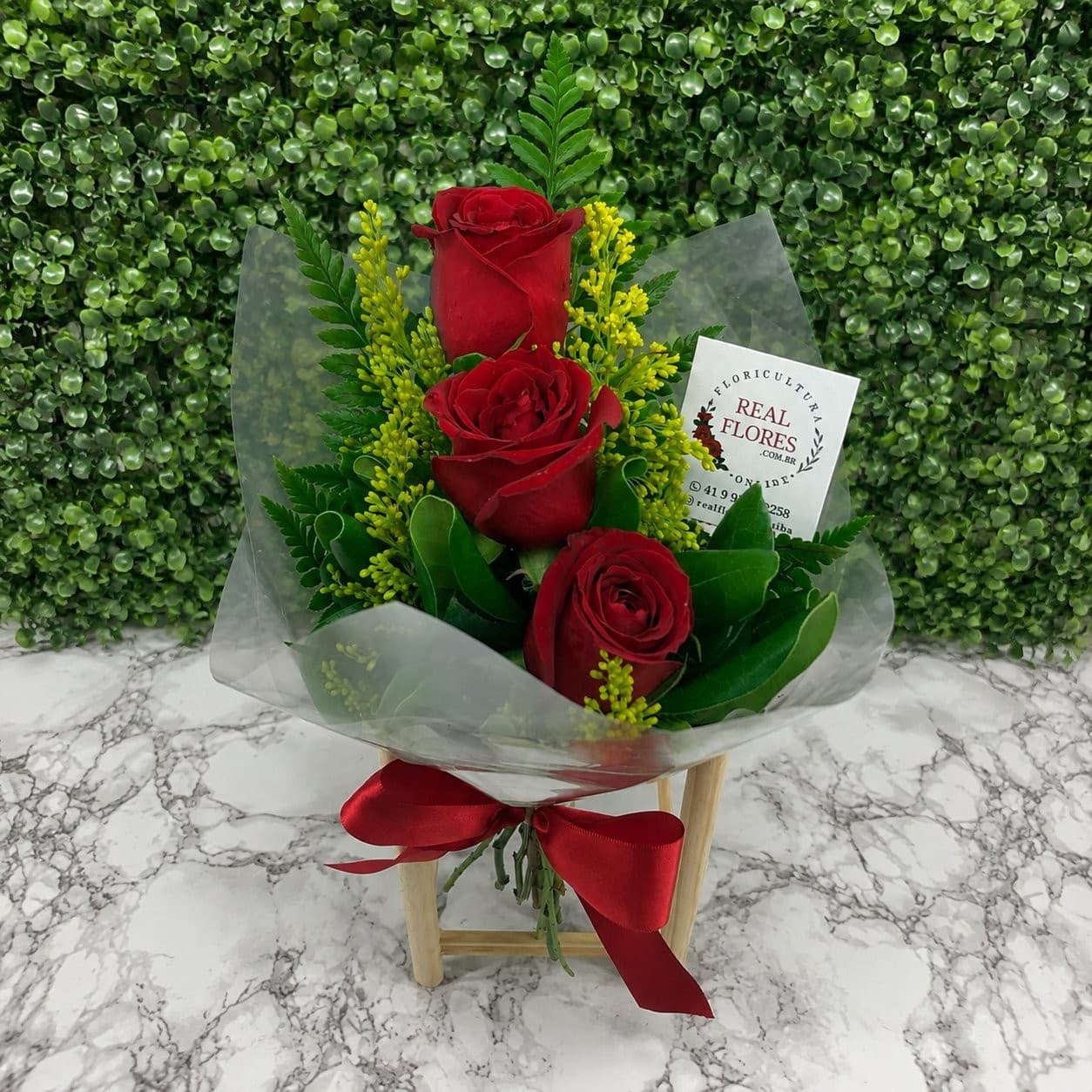 Mini 3 Rosas Vermelhas