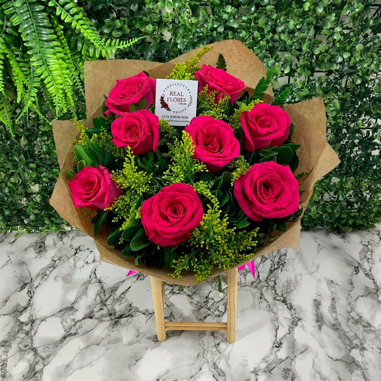 8 Rosas Pinks Kraft