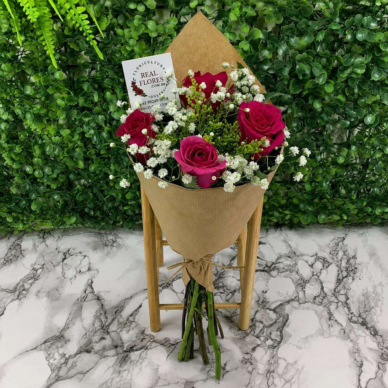 Mini 4 Rosas Pink com Mosquitinho