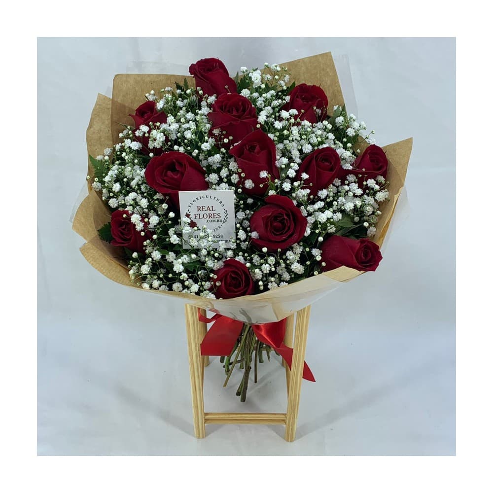 12 Rosas Vermelhas Kraft Mosquito
