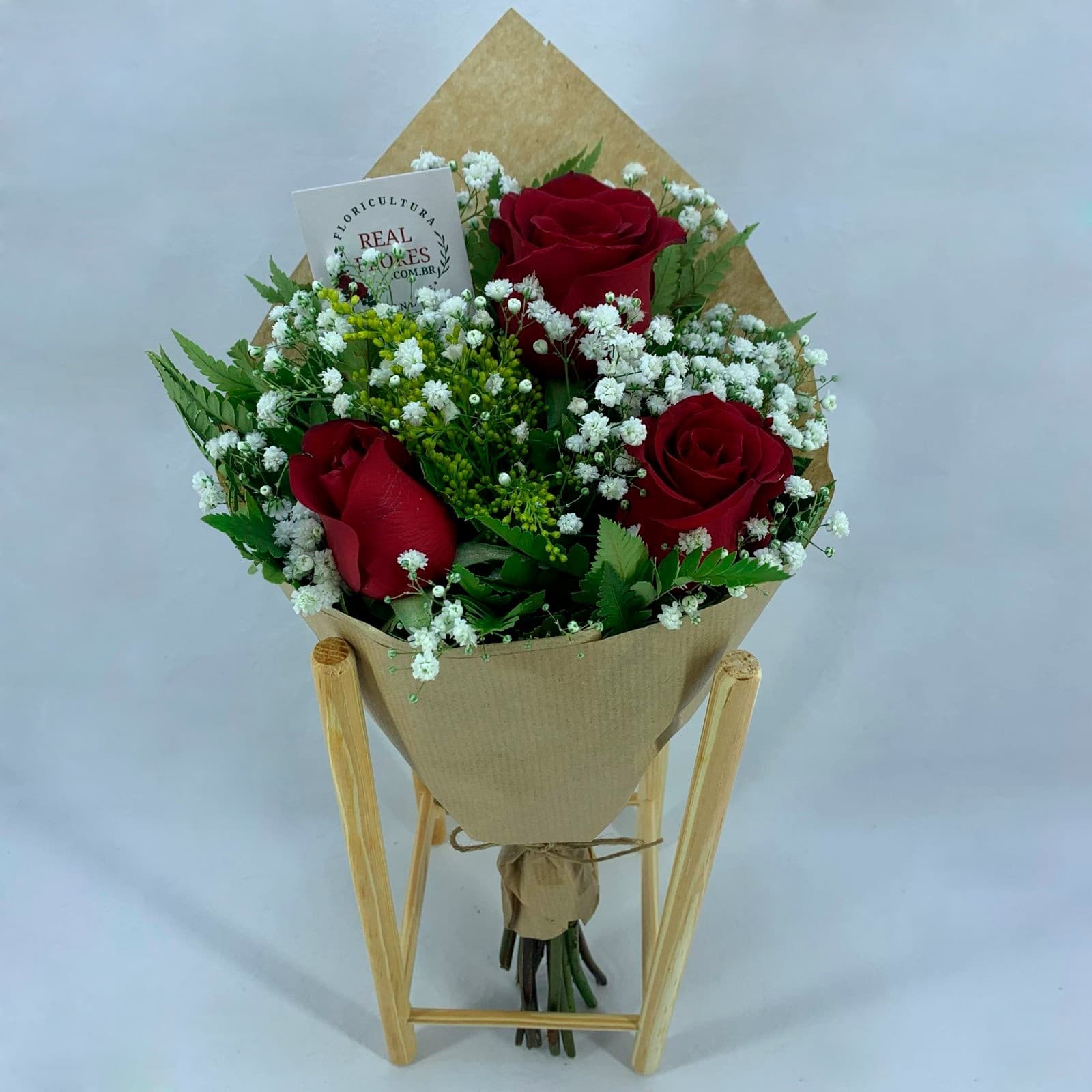 Mini 3 Rosas Vermelhas com Mosquito Kraft