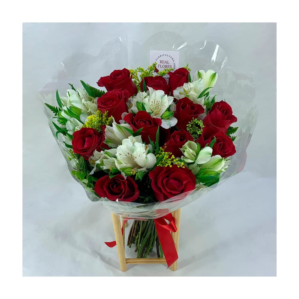 12 Rosas com Alstroeméria