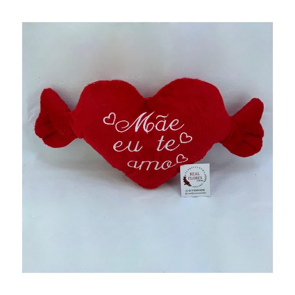 Coração Vermelho "Mãe Eu Te Amo"
