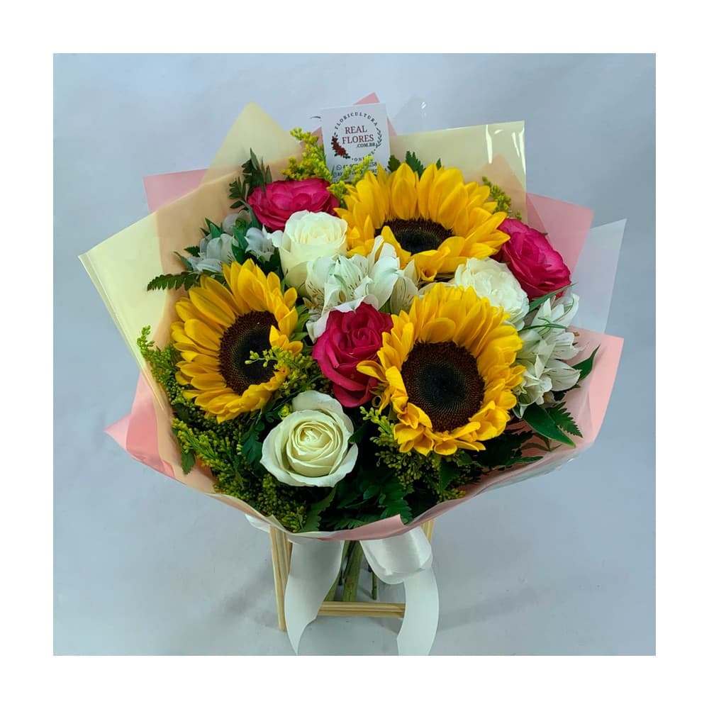 Girassol, Rosas Brancas e Pinks