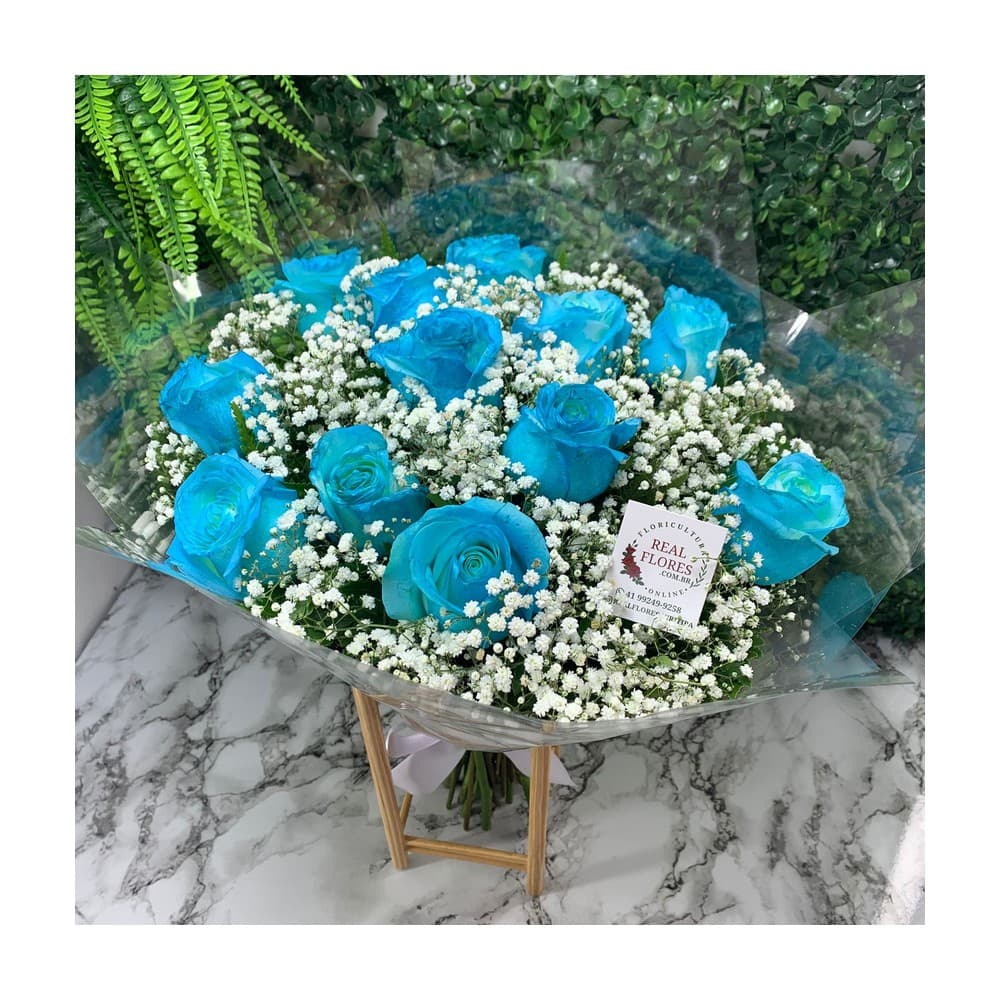 Buquê de Rosas Azuis com Mosquitinho