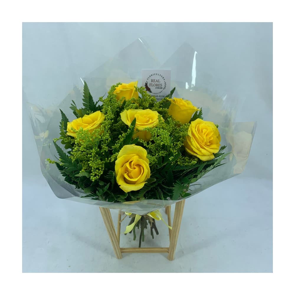 Buquê de 6 Rosas Amarelas