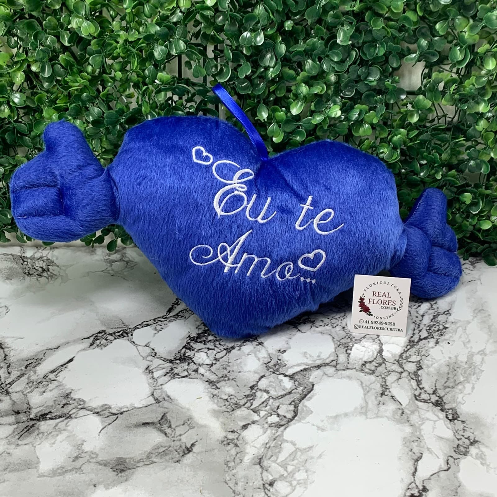 Coração Azul "Eu te Amo" 18cm