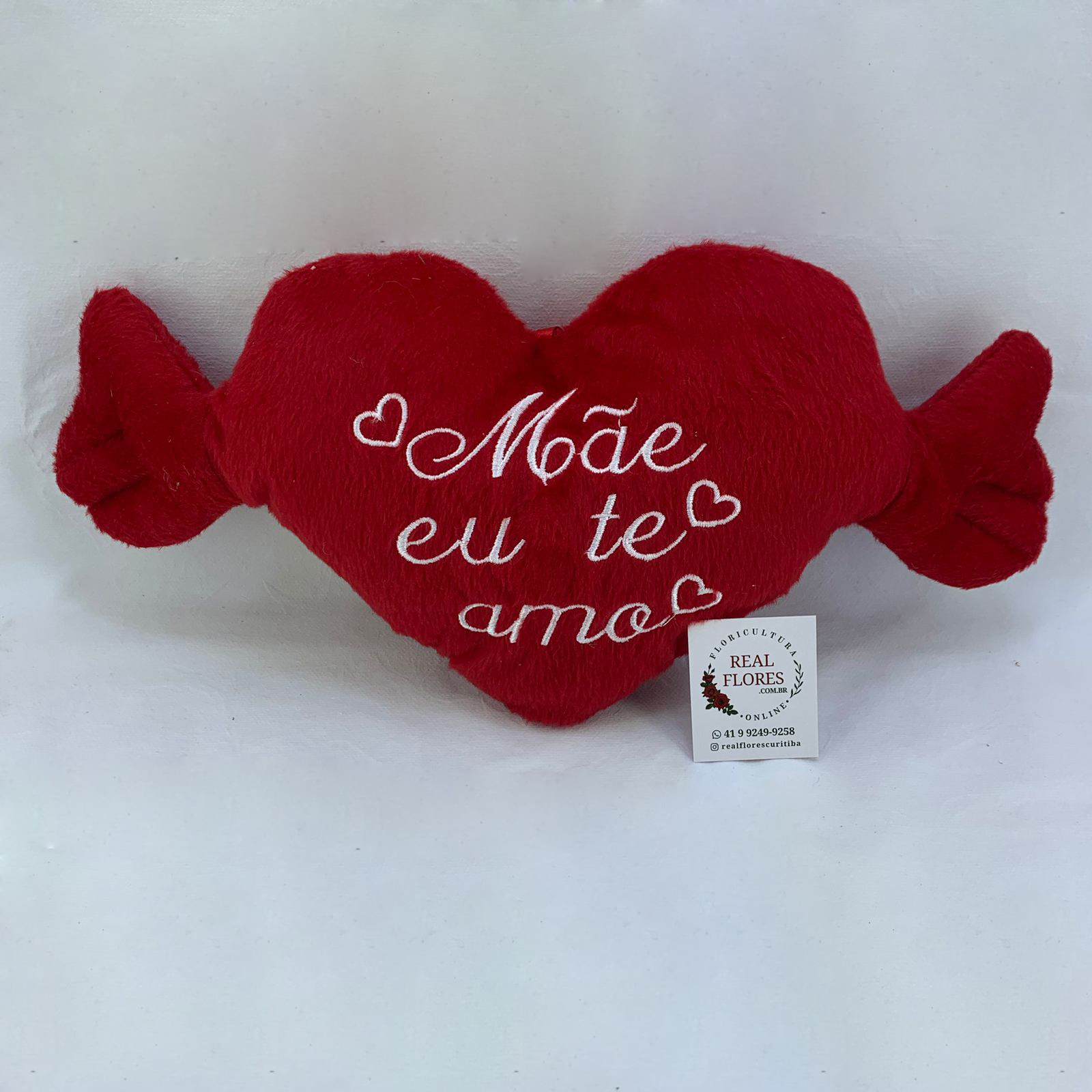 Coração Vermelho "Mãe Eu te Amo" 18cm