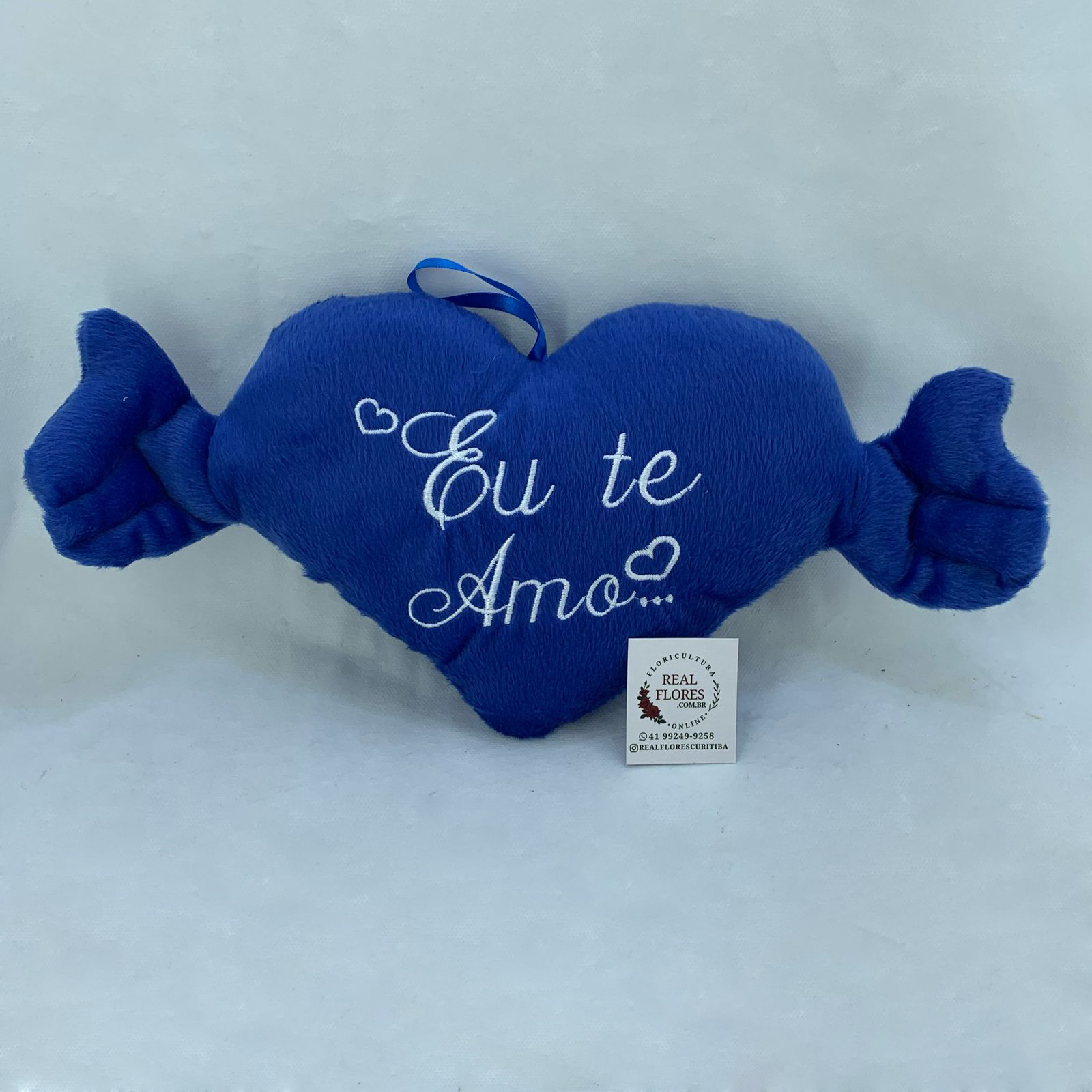 Coração Azul "Eu te amo" 18cm