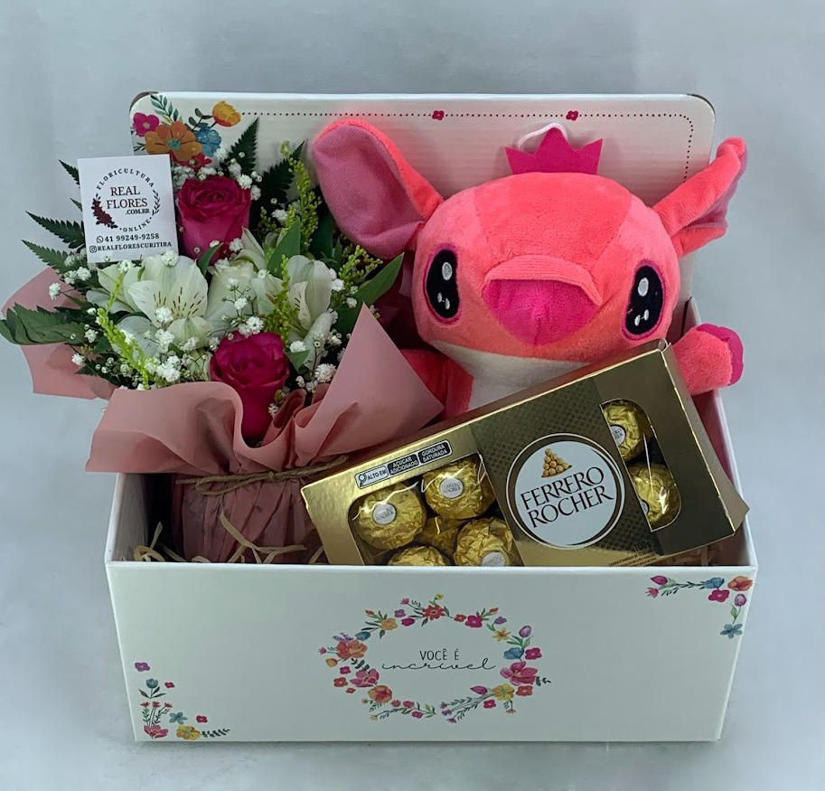 Cesta Stitch Rosa