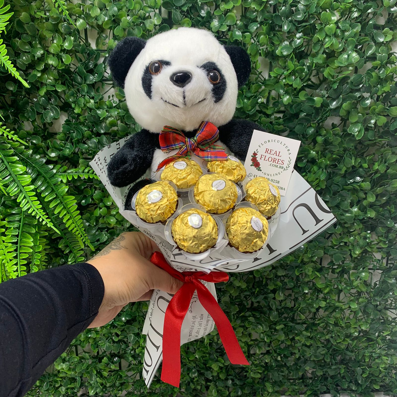 Buquê Mini Panda com Ferrero