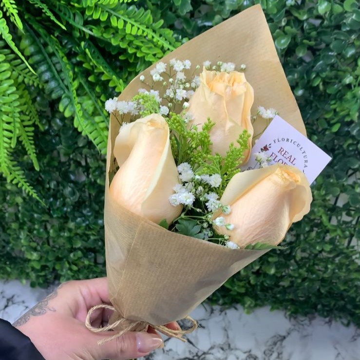 3 Rosas Champanhe no Kraft