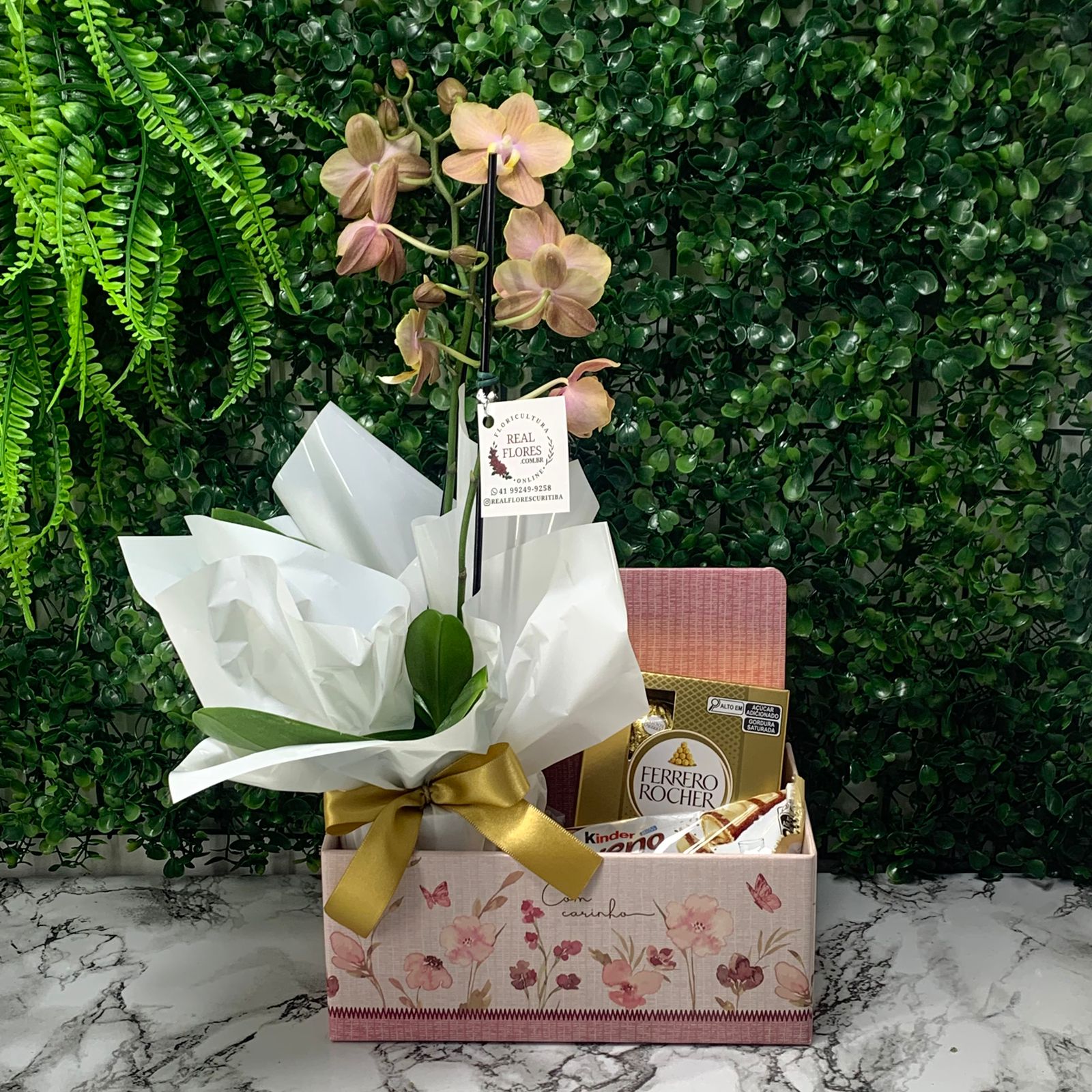 Mini Orquídea 2 Hastes Rose